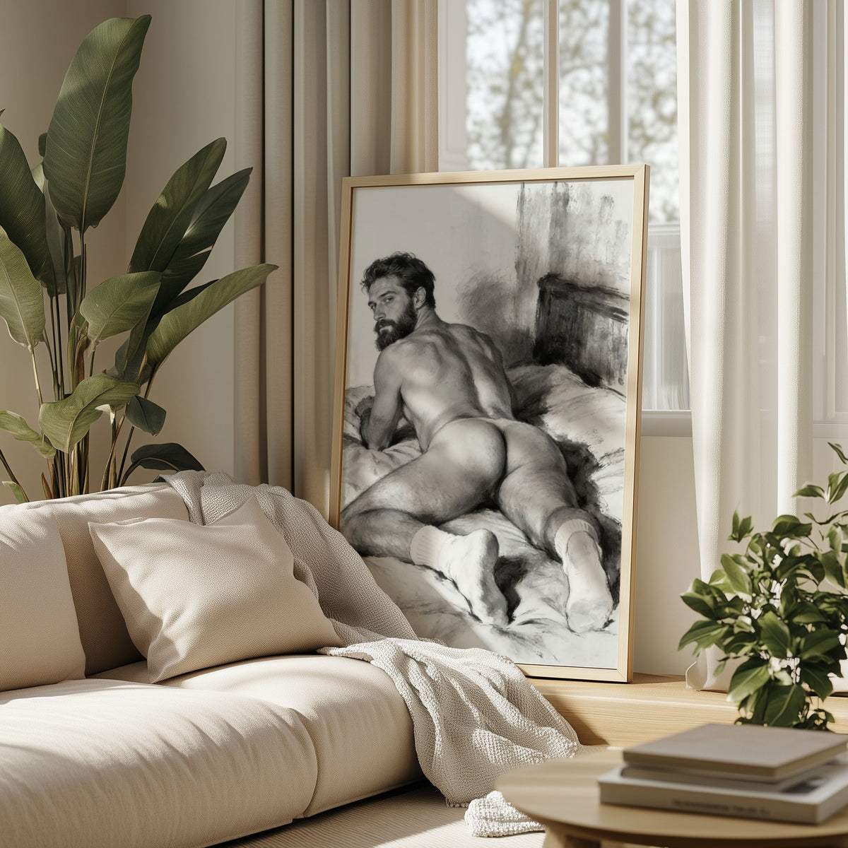 Man on the Bed — 18+ Men's Art Print