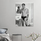 Man Smoking in the Bathroom — Queer Art Print