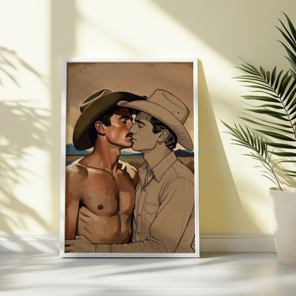 Cowboy Kiss — Queer Western Art Print