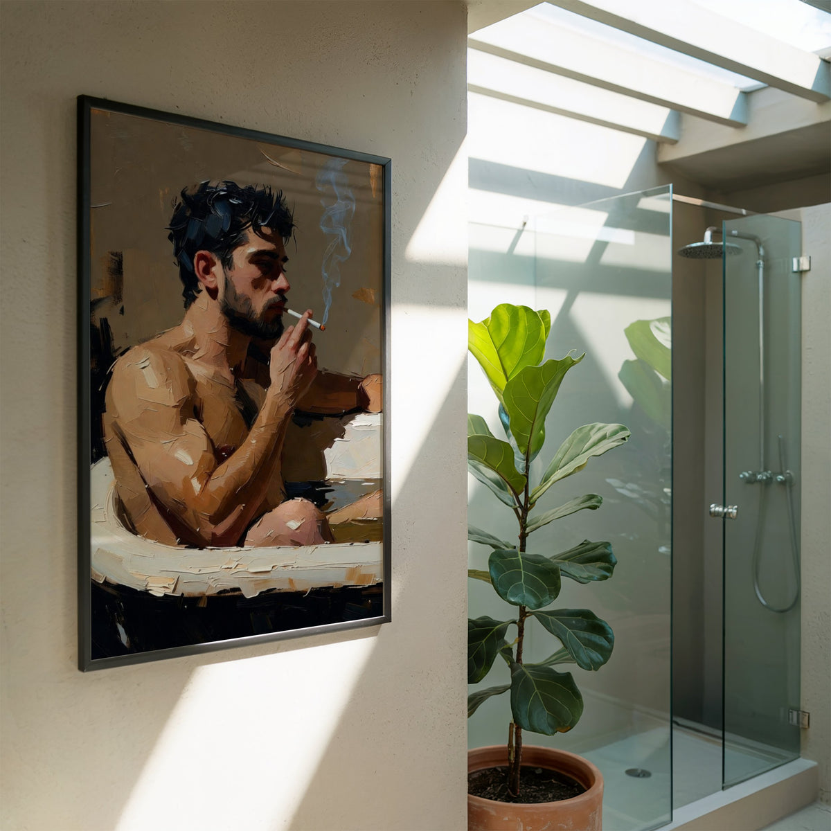 Man in the Bath — 18+ Men's Art Print